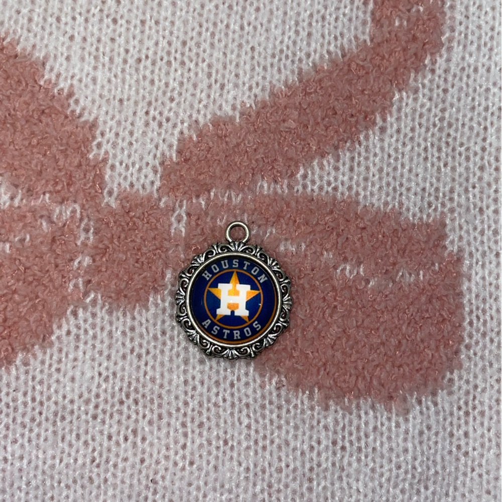 Houston Astros Silver and Blue Charm pendant- NEW